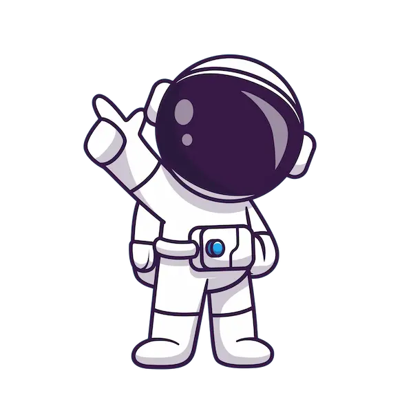 Astronauta apuntando